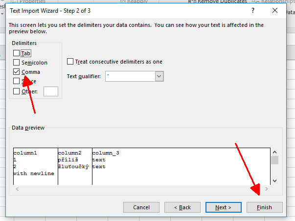 Screenshot -- Excel Import -- Import Wizard